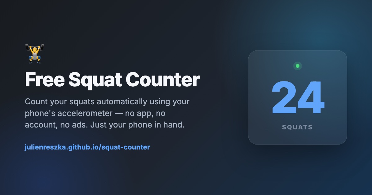 Squat Counter - Count your squats automatically using your phone's accelerometer. no camera no weara logo
